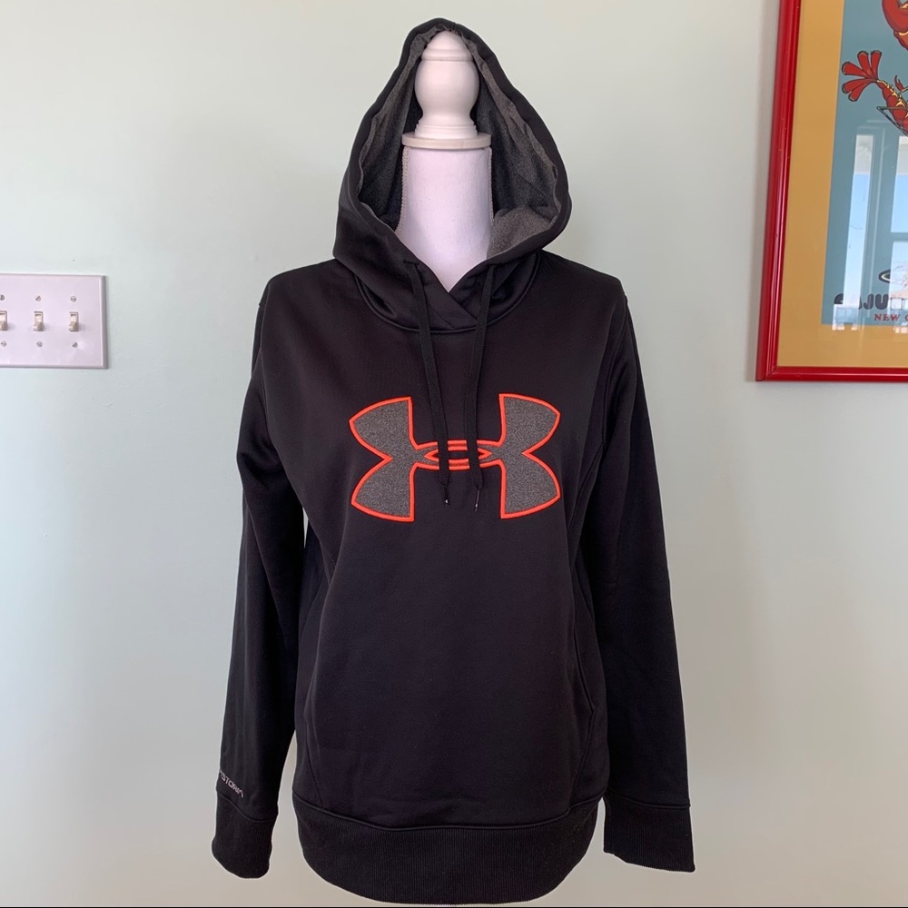 Black UA Under Armour Storm Coldgear Logo Hoodie M
